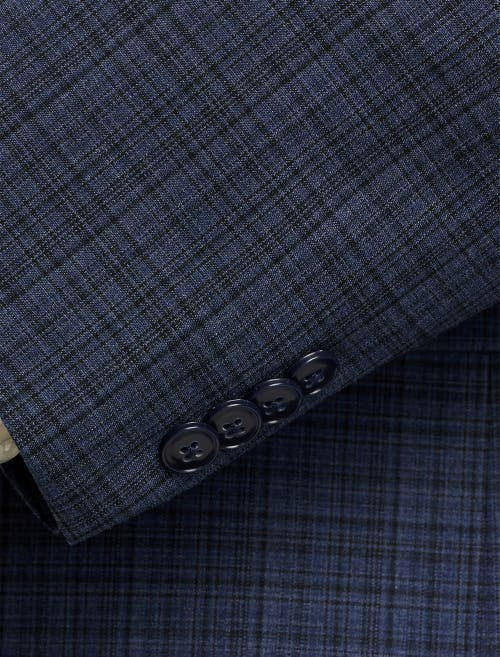Michael Kors Check Patterned Suit Jacket In Blue