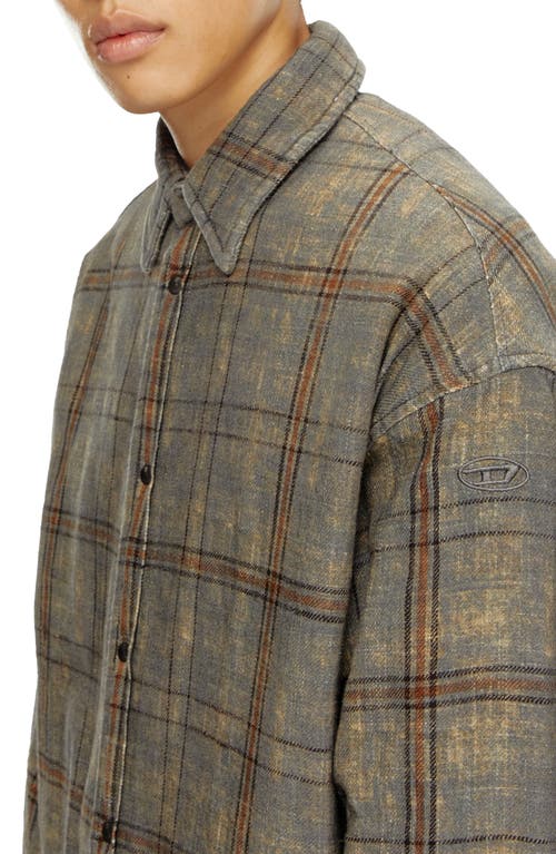 Shop Diesel ® Hamme Plaid Jacket In Hazelnut