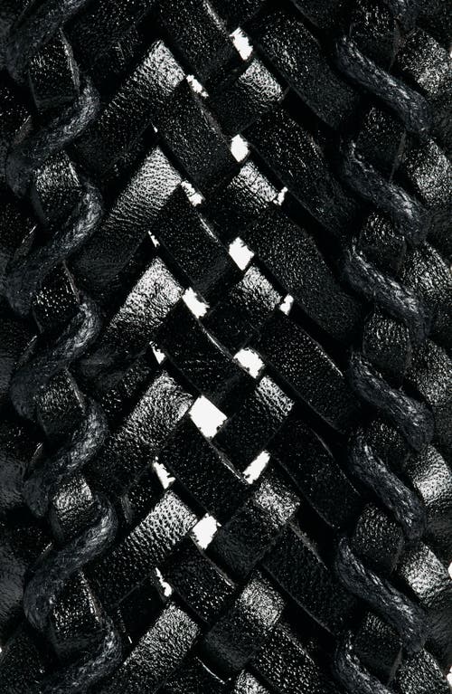 Shop Allsaints Woven Leather Belt In Black/matte Black