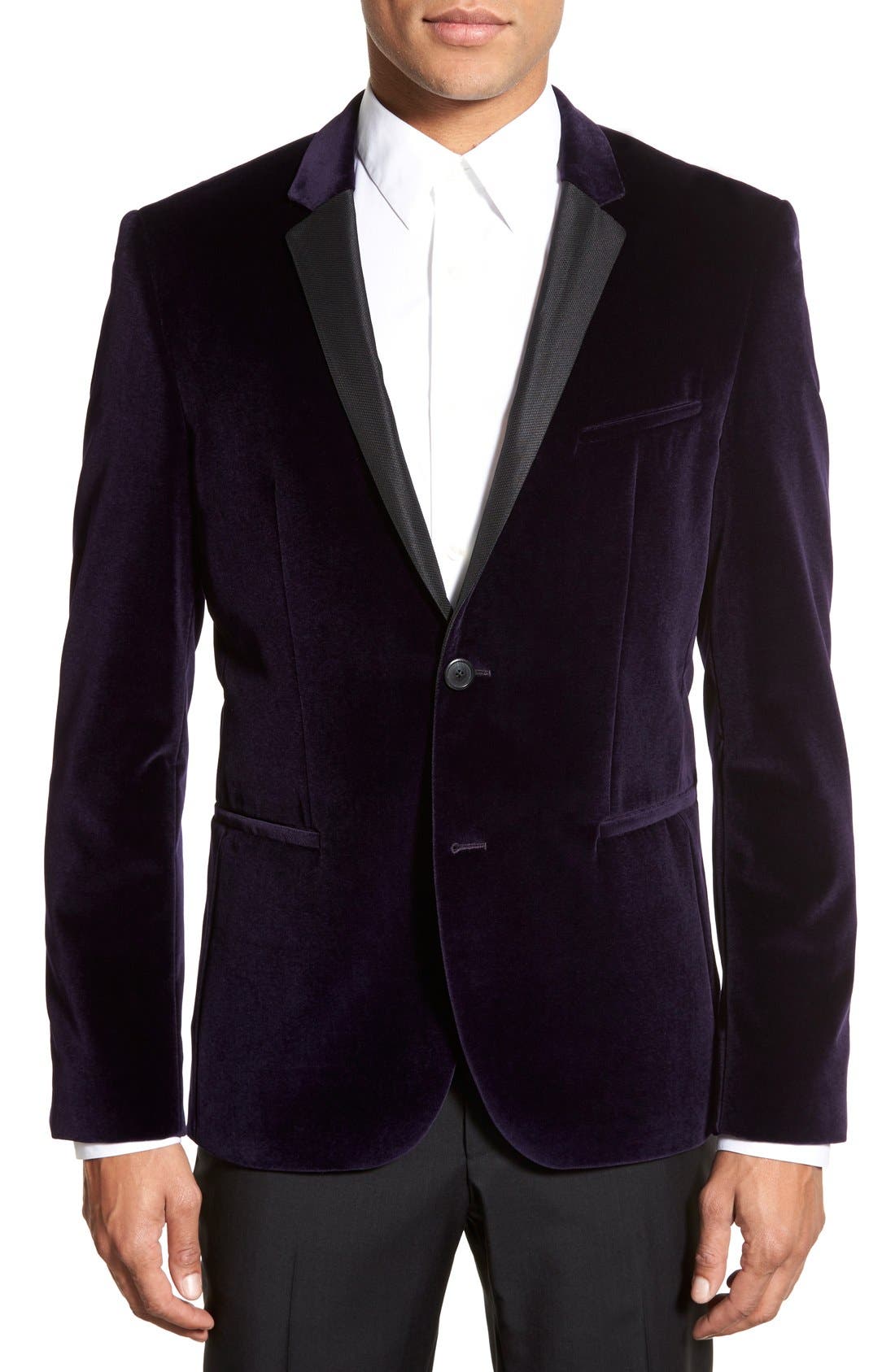 HUGO Trim Fit Velvet Dinner Jacket Nordstrom