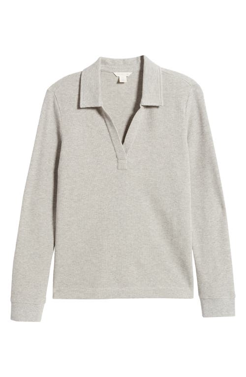 Shop Caslonr Caslon(r) Long Sleeve Thermal Polo In Grey Heather