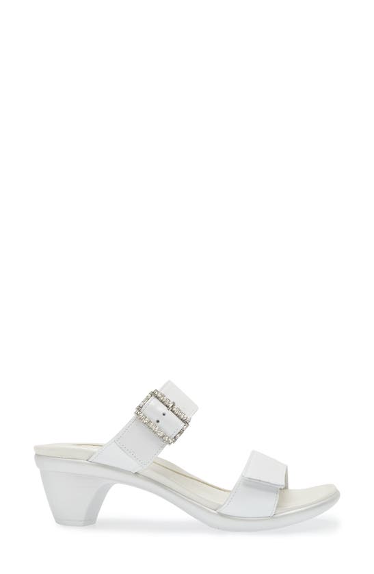 Naot Recent Slide Sandal In White Pearl Leather