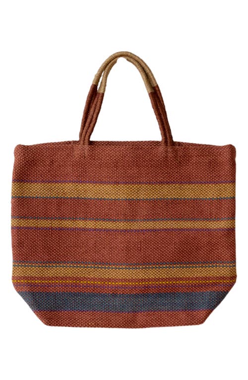 Will And Atlas Will & Atlas Sedona Market Shopper Jute Tote In Red/gold/indigo