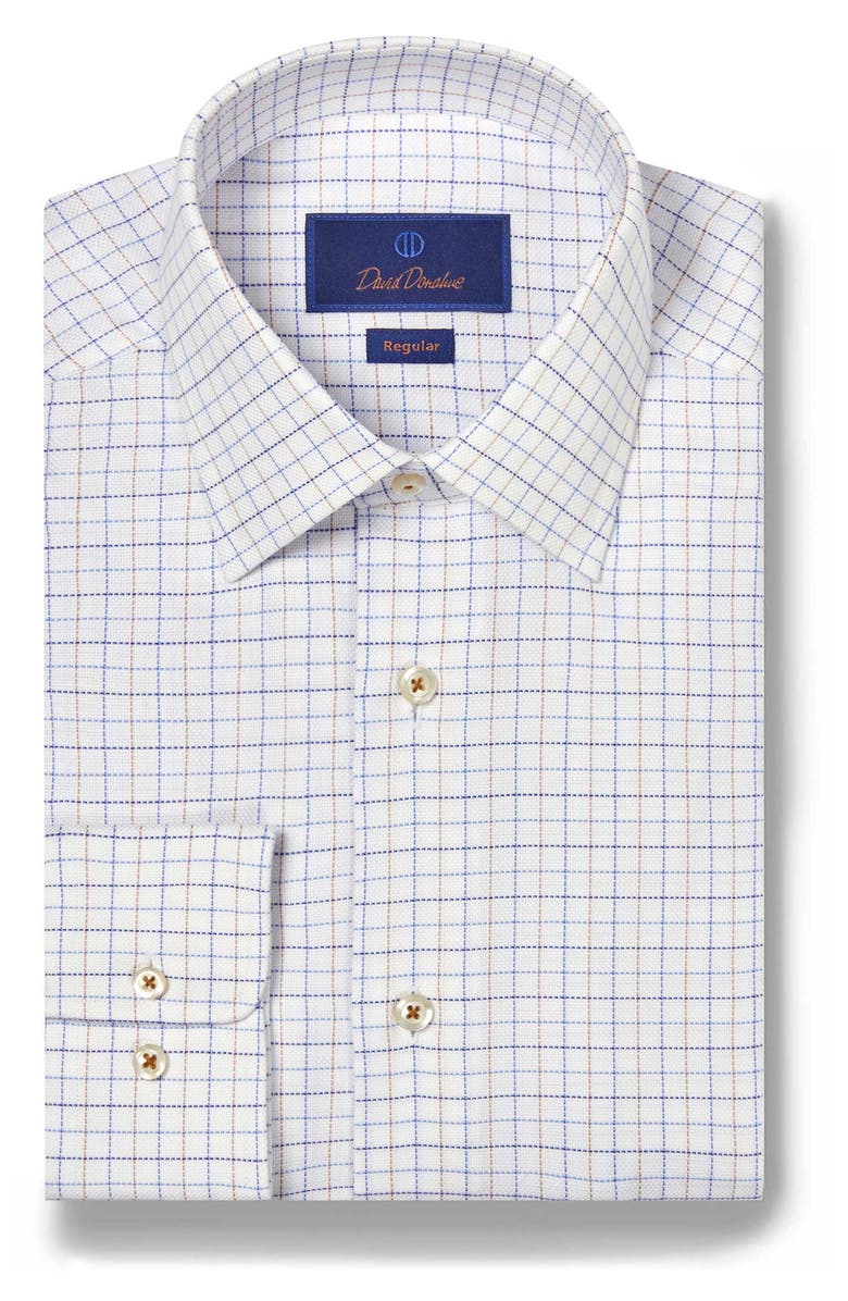 David Donahue Regular Fit Royal Oxford Check Dress Shirt | Nordstrom