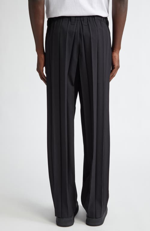 Shop Issey Miyake Homme Plissé  Edge Ensemble Pleated Straight Leg Pants In Black