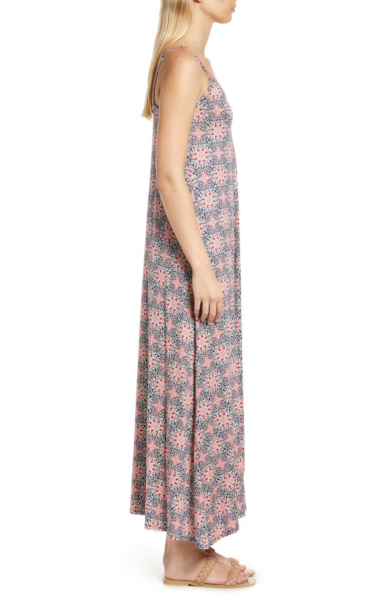 Loveappella Paisley Knit Maxi Dress, Alternate, color, Navy Coral