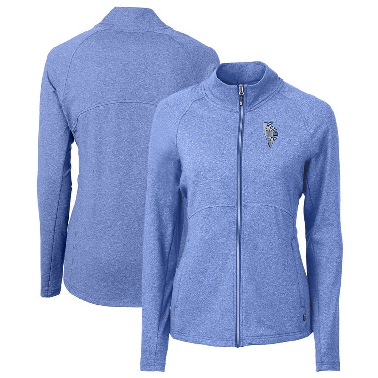 Shop Cutter & Buck Heather Royal Kansas City Royals City Connect Adapt Eco Knit Heather Recycled Full-zi