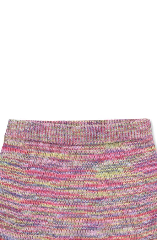 Peek Aren't You Curious Kids' Space Dye Sleeveless Sweater & Skirt Set In Pastel Pink Multi