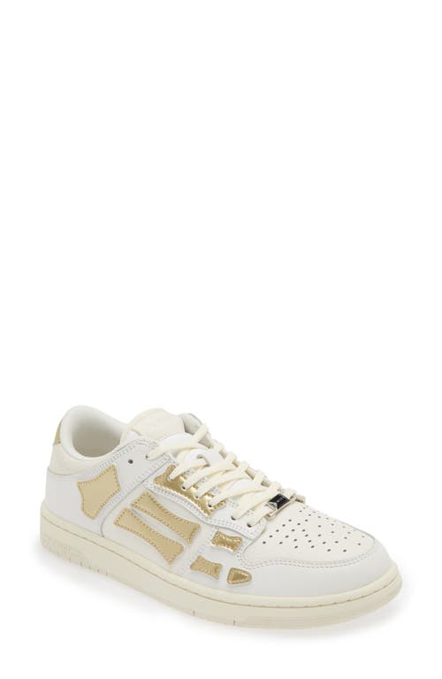 Shop Amiri Metallic Skel Low Top Sneaker In White/gold