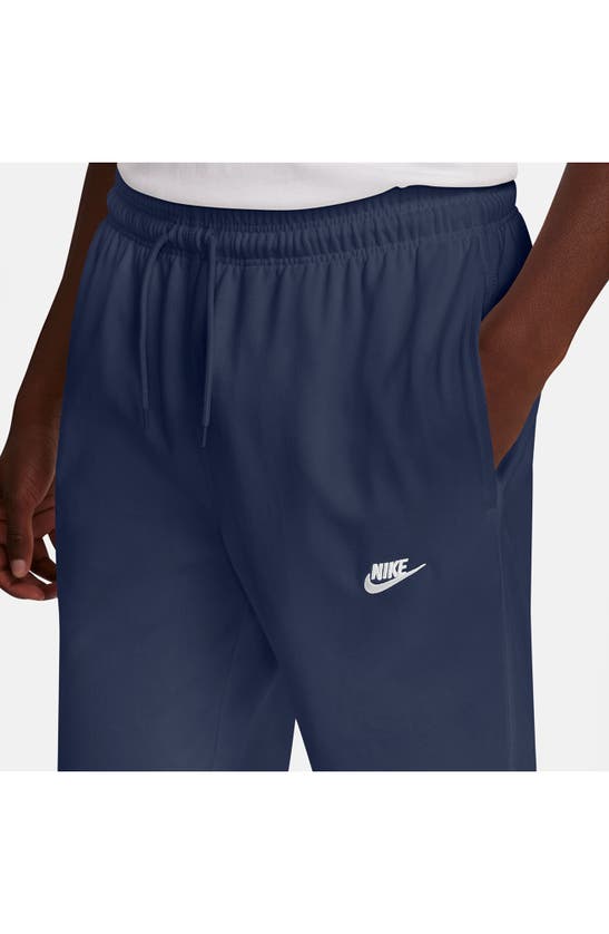 Shop Nike Club Knit Joggers In Midnight Navy/ White