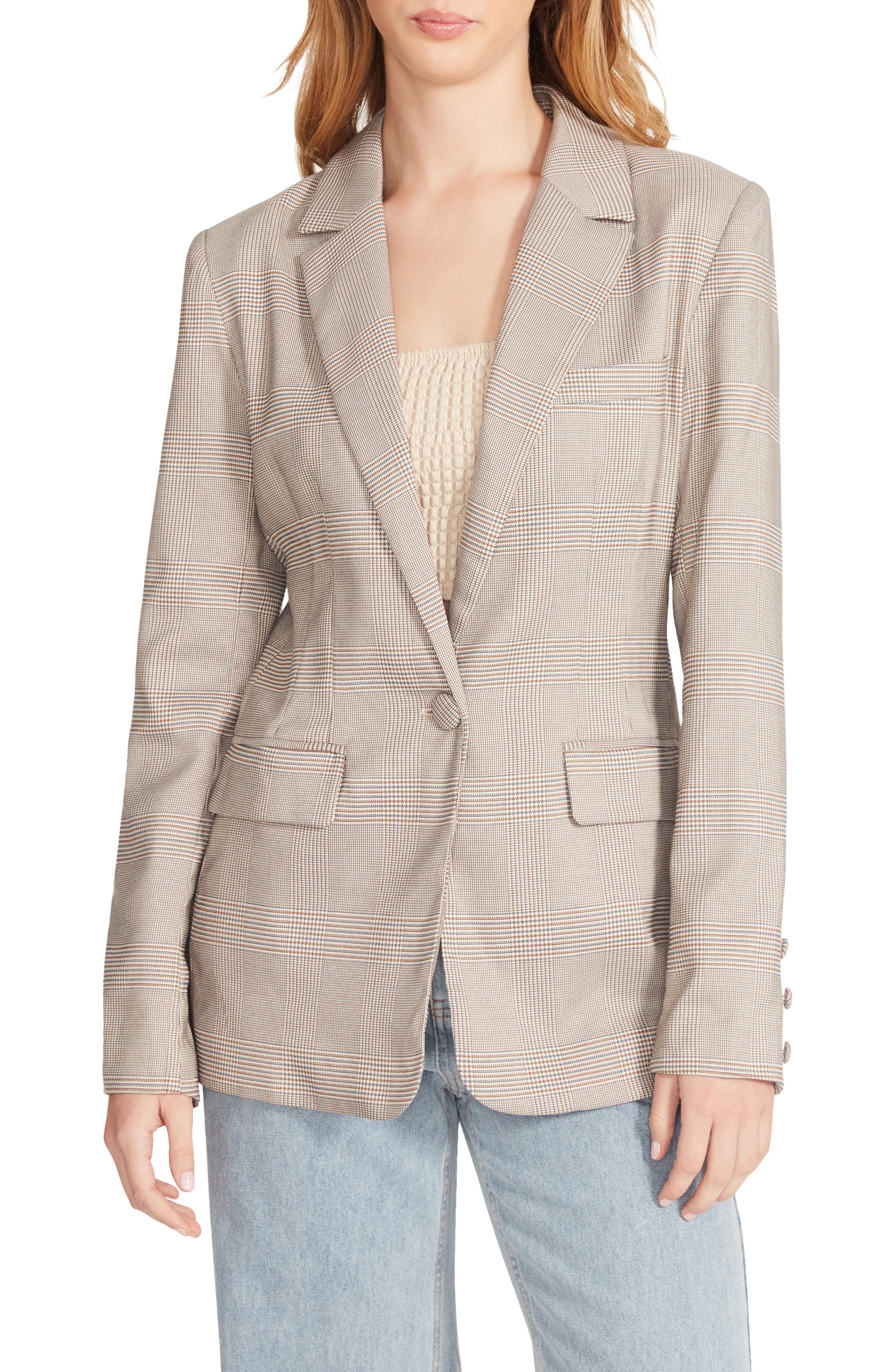 Steve Madden Harlow Houndstooth Plaid Blazer Nordstrom