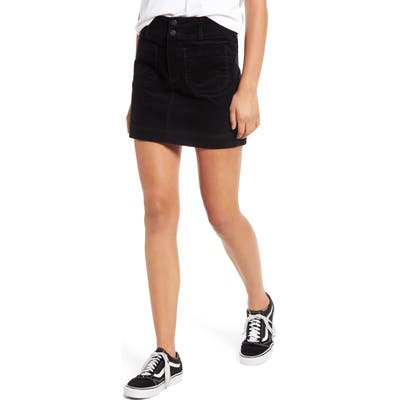 1822 Denim Corduroy A-Line Miniskirt, Black
