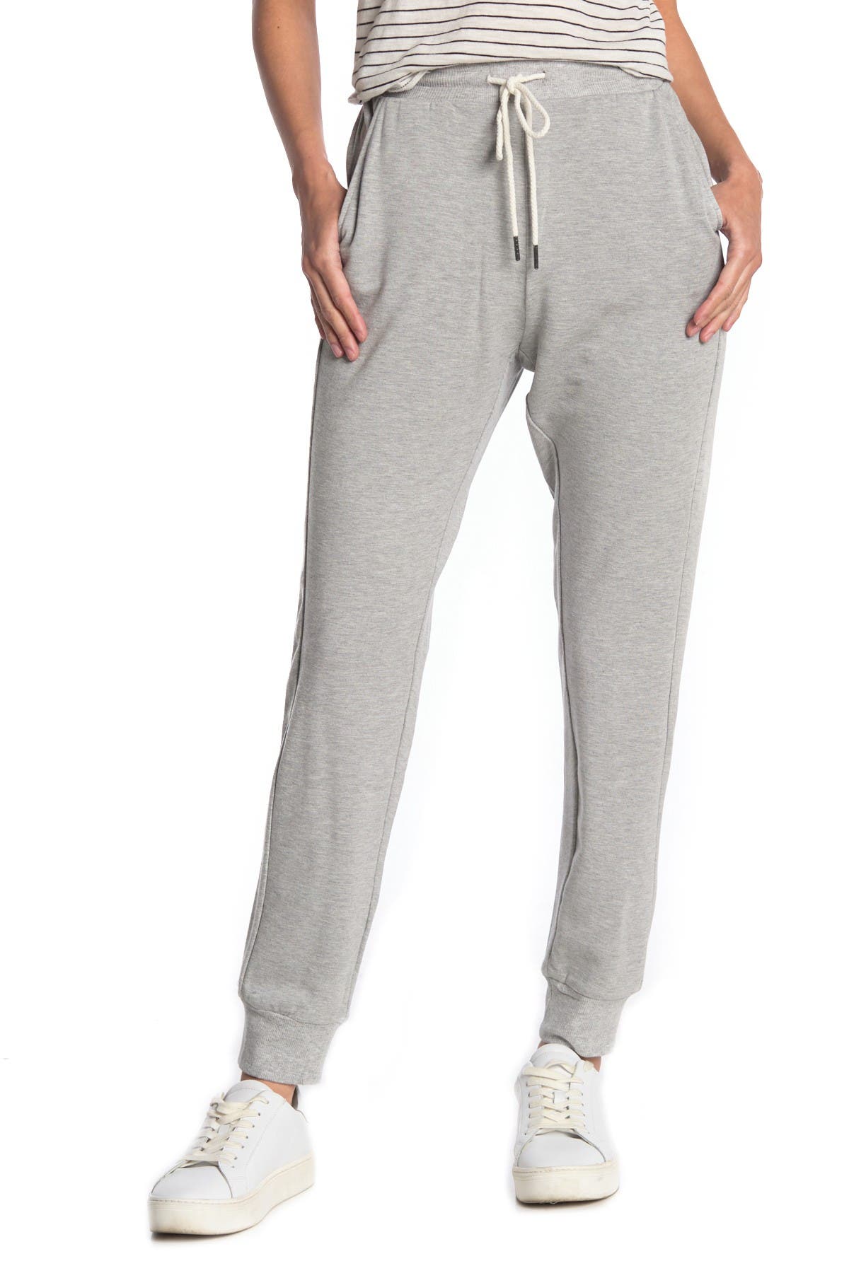 Melloday Drawcord Knit Joggers In H Grey