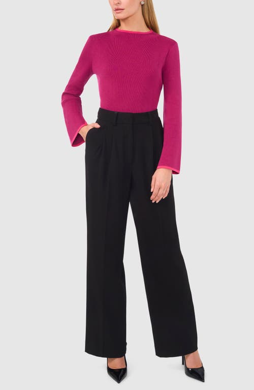 Shop Halogenr Halogen(r) Mock Neck Rib Pullover In Rapsberry Radiance Red