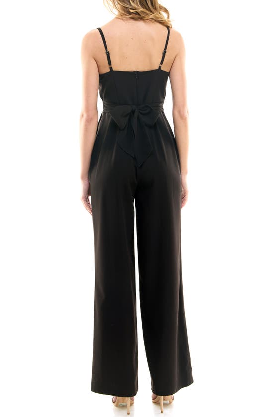 Socialite Sleeveless Stretch Wide Leg Jumpsuit In Black