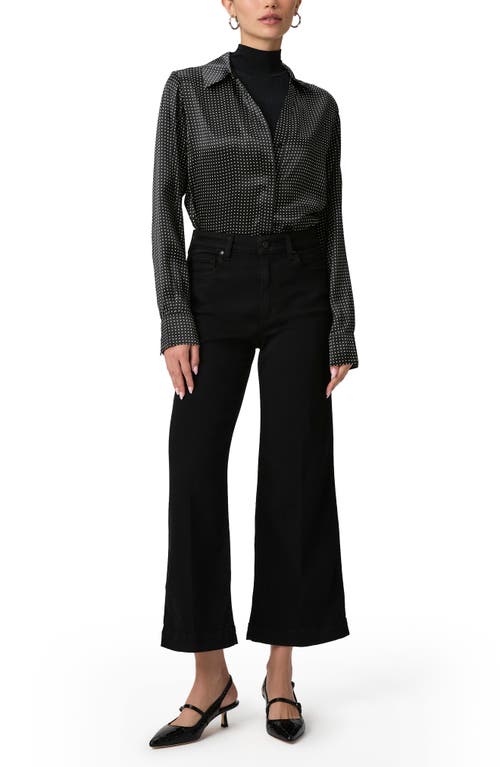 Shop Paige Anessa High Waist Ankle Wide Leg Jeans In Black Shadow