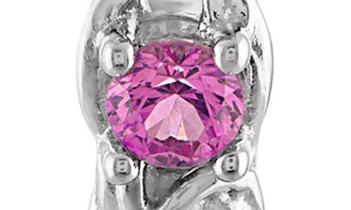 Fzn Stone Hoop Earrings In Pink Sapphire