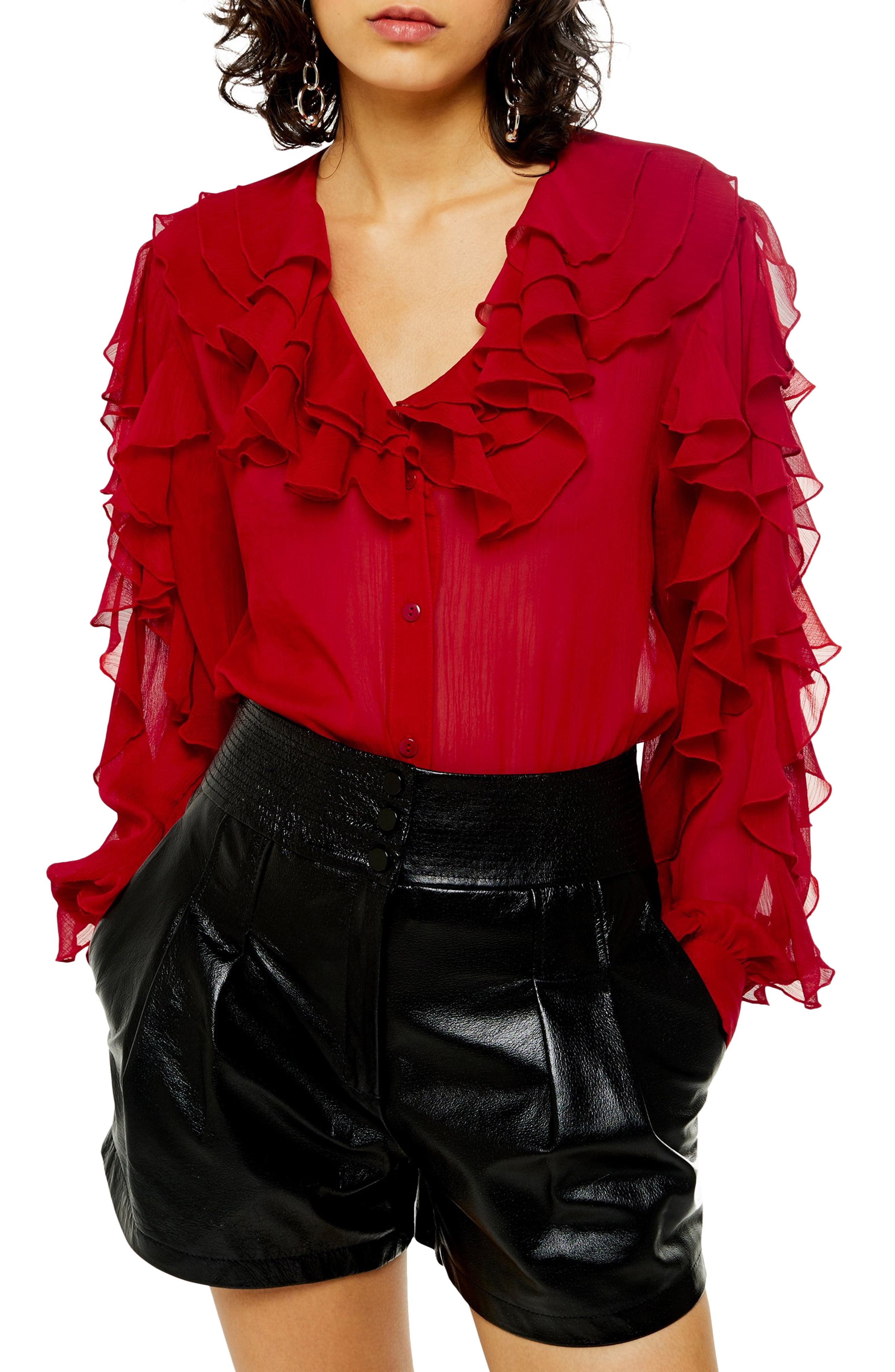 ruffle blouse long sleeve