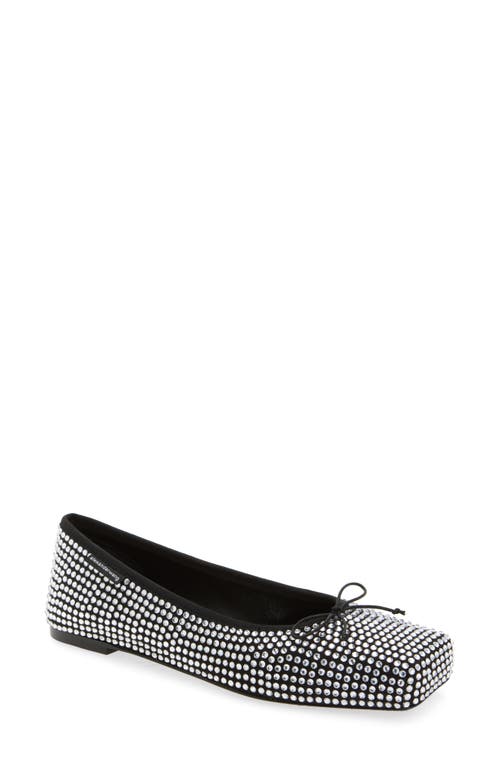 Alexander Wang Billie Rhinestone Embellished Ballet Flats In Black/white