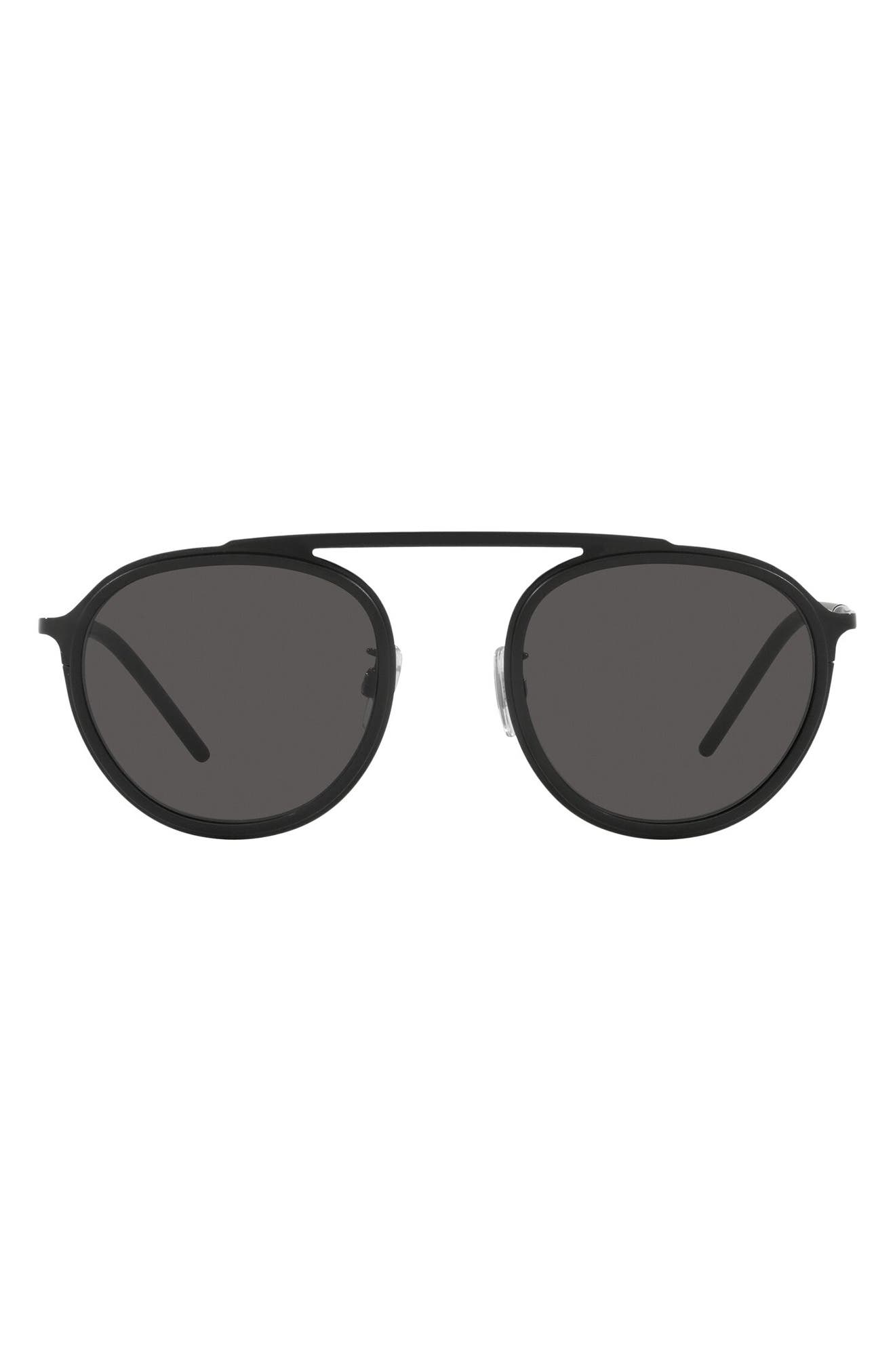 Dolce & Gabbana Phantos 53mm Round Sunglasses in Black at Nordstrom