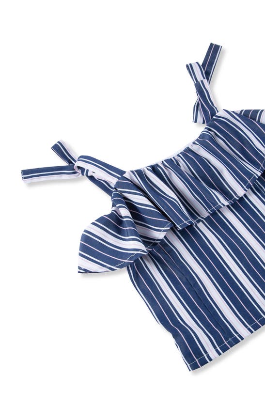 Shop Habitual Kids' Ruffle Sleeve Top & Shorts Set In Navy
