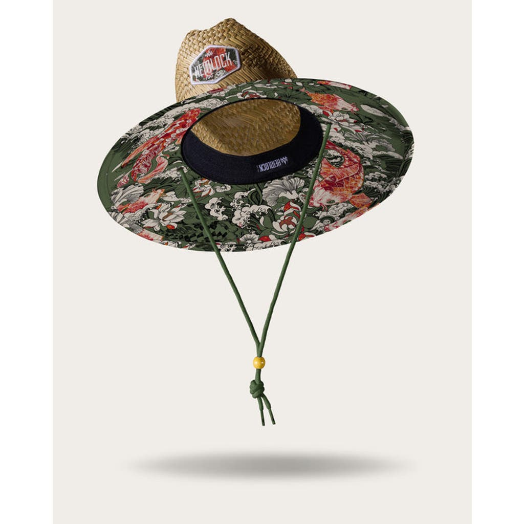 Hemlock Fortune Straw Lifeguard Hat In Koi Fish