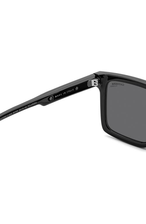 Shop Carrera Eyewear Victory 54mm Polarized Rectangular Sunglasses In Black/gray Polar