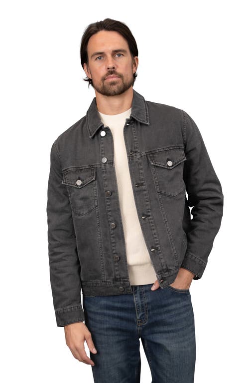 Shop Bagatelle Garment Washed Twill Trucker Jacket In Washed Charcoal