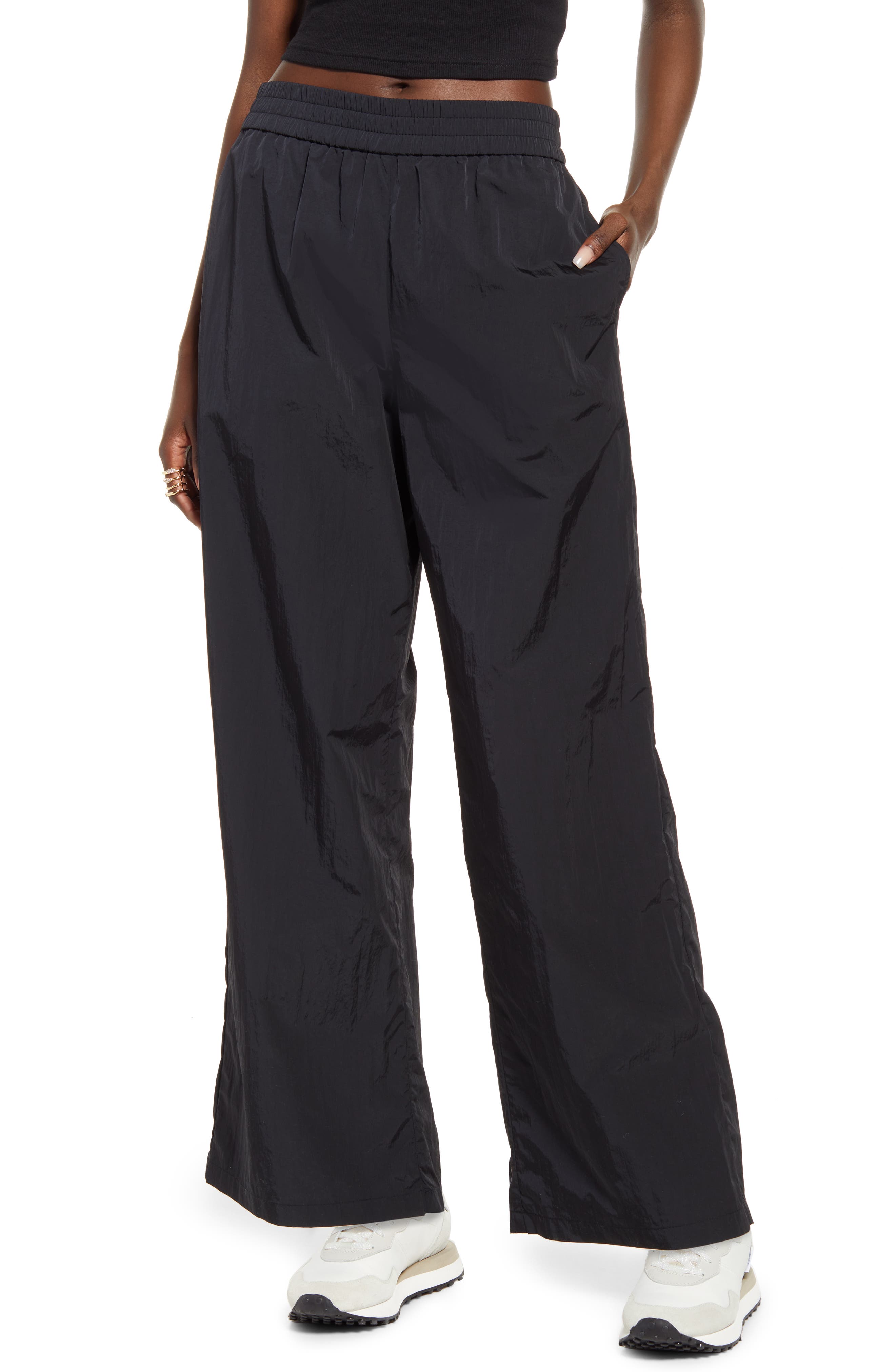 open leg track pants