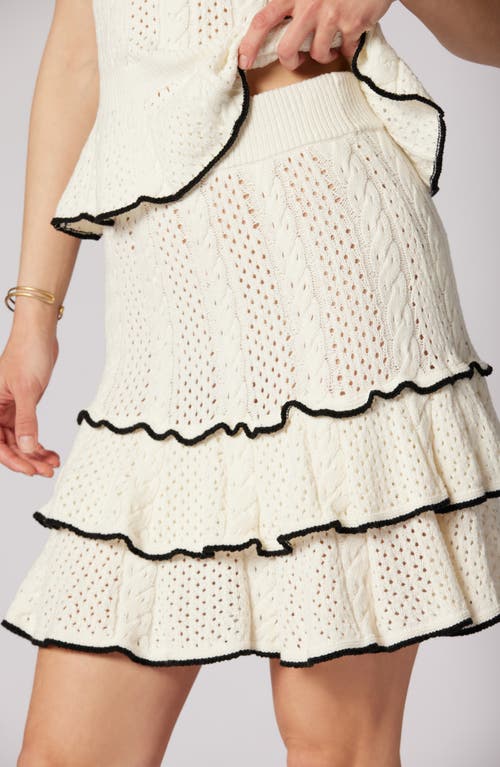 Shop Joie Tanya Mix Stitch Tiered Sweater Skirt In Porcelain