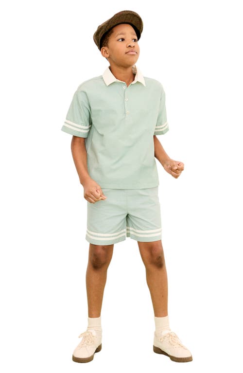 Shop The Sunday Collective Kids' Woven Play Polo In Green