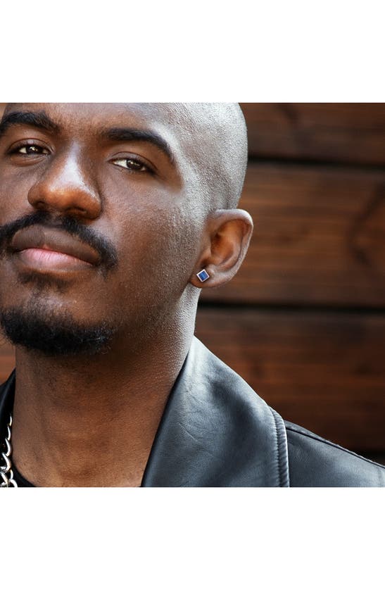 Delmar Agate Stud Earrings In Blue