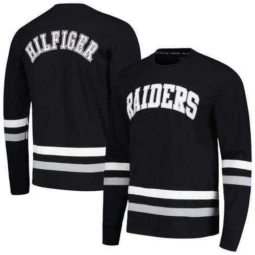 San Francisco 49ers Tommy Hilfiger Varsity Stripe Rugby Long Sleeve Polo -  Black/White