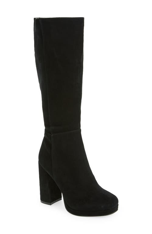 Steve Madden Marcello Block Heel Boot in Black Suede at Nordstrom, Size 9.5