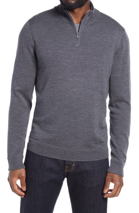 NORDSTROM Men's Grey Charcoal Heather Knit Pullover Crewneck Sweater SZ ...