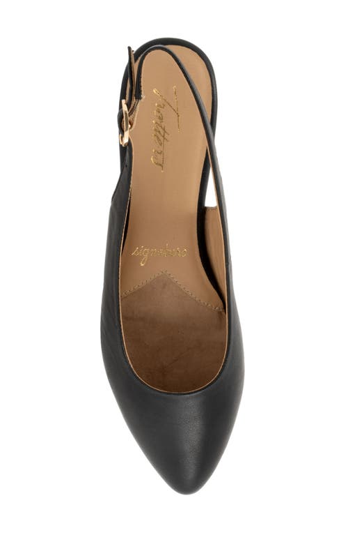 Trotters Evelyn Pointed Toe Slingback Flat In Black
