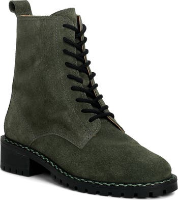 Lucky Brand Kancie Bootie, Women's, Olive Green Suede