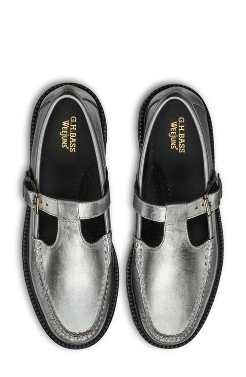 Shop G.h.bass Weejuns® Mary Jane Moc Toe Lug Sole Loafer In Silver