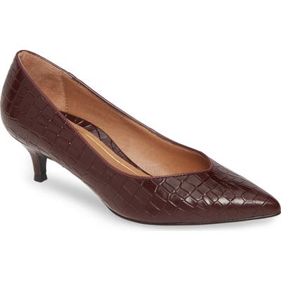 Vionic Josie Kitten Heel Pump, Burgundy