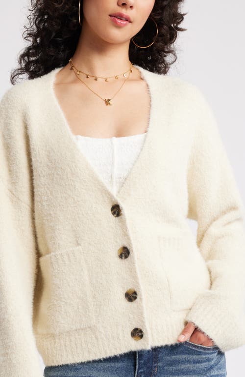 Shop Bp. Fuzzy Cardigan In Ivory Dove