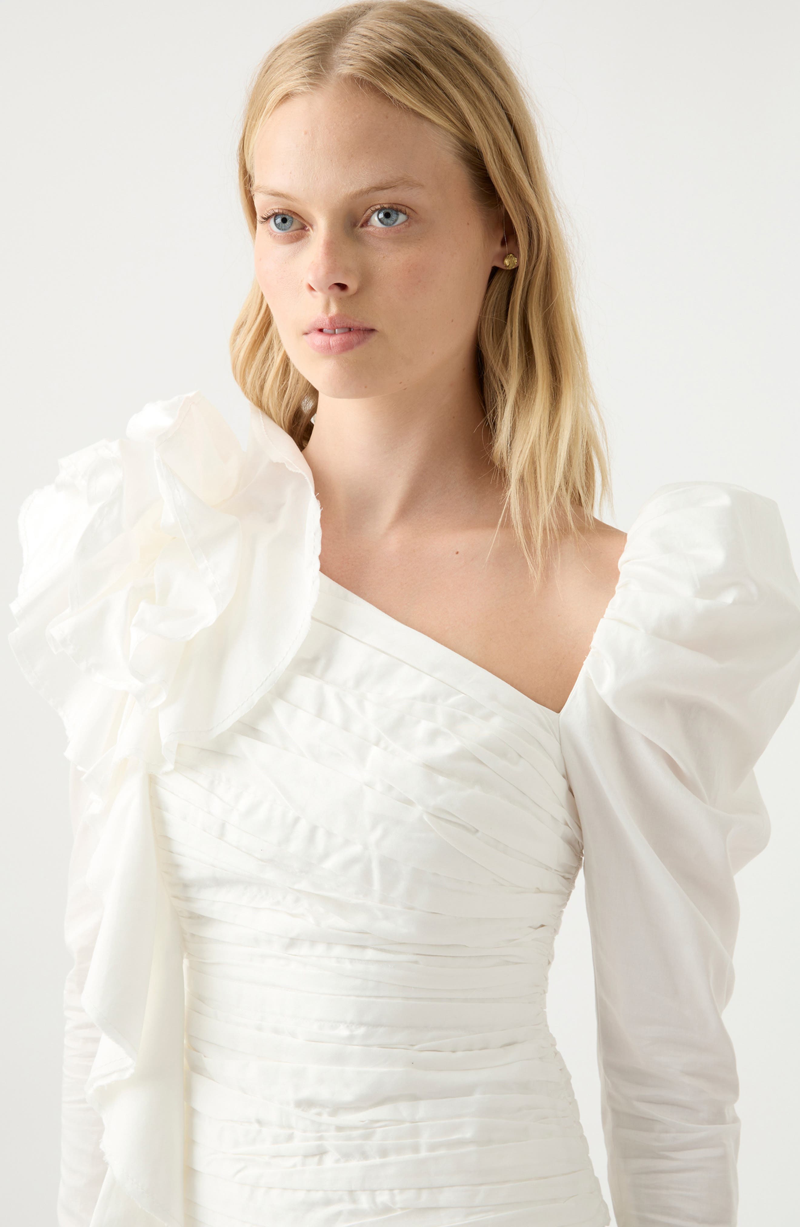 havana ruffle midi dress Sample Cotton Bleu by Nu Label Floral Ruffled Midi Dress