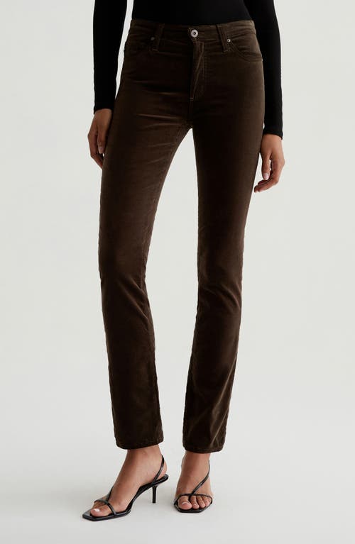 Ag Mari High Rise Slim Straight Jean In Sone Wash In Rich Umber