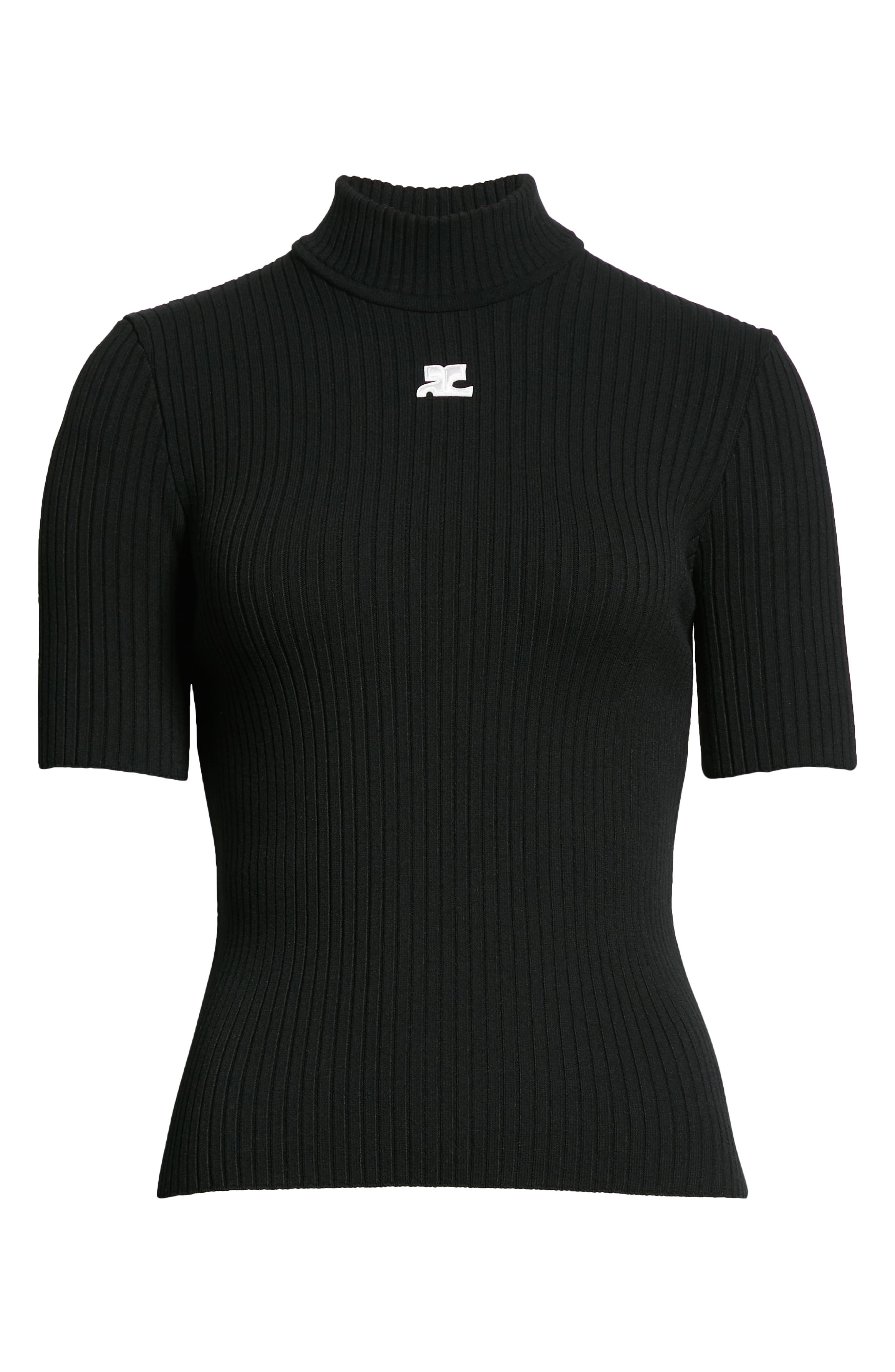 ribbed turtleneck short sleeve