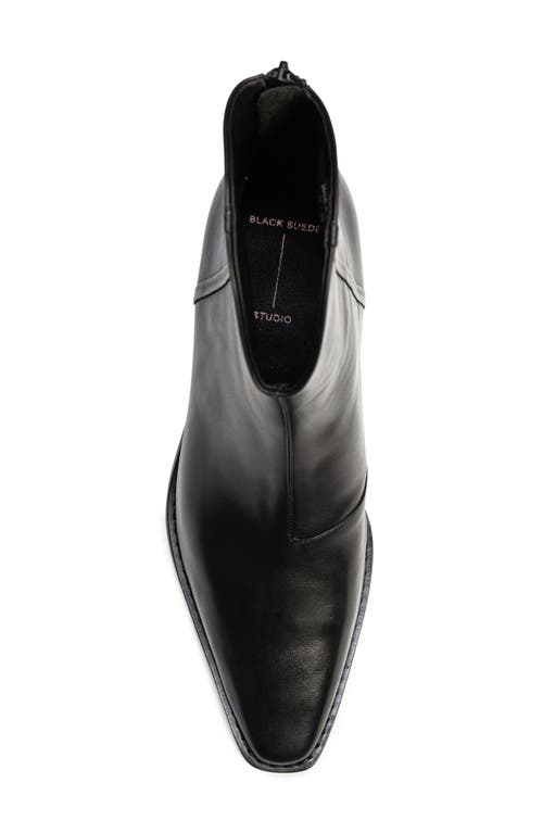 Black Suede Studio Reed Pointed Toe Western Boot In Black