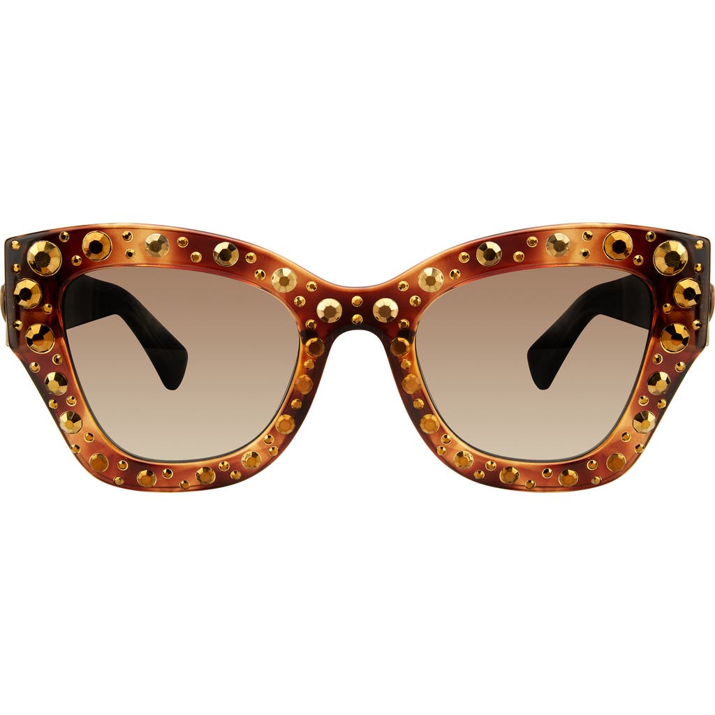 Kurt Geiger London 51mm Cat Eye Sunglasses In Havana/brown Gradient