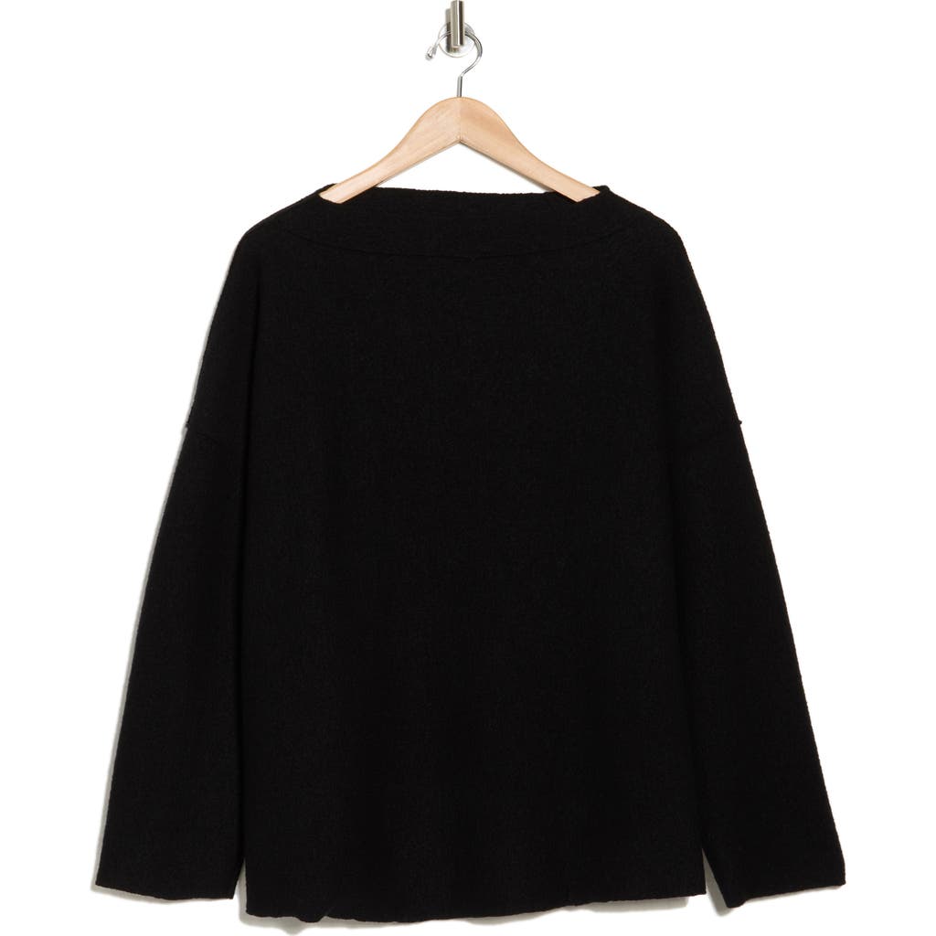 Eileen Fisher Boxy Wool Top In Black