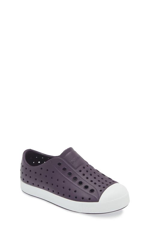 Native Shoes Kids' Jefferson Water Friendly Slip-On Sneaker in Velvet Purple /Shell White 