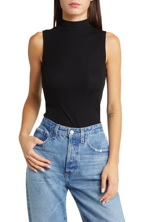 AG Edie Mock Neck Rib Sleeveless Top at Nordstrom,