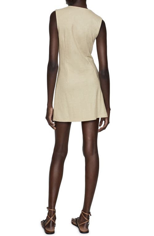 Mango Short Buttoned Dress Beige In Beige