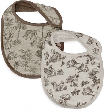 Oilo Assorted 2-Pack Organic Cotton Muslin Baby Bibs | Nordstrom